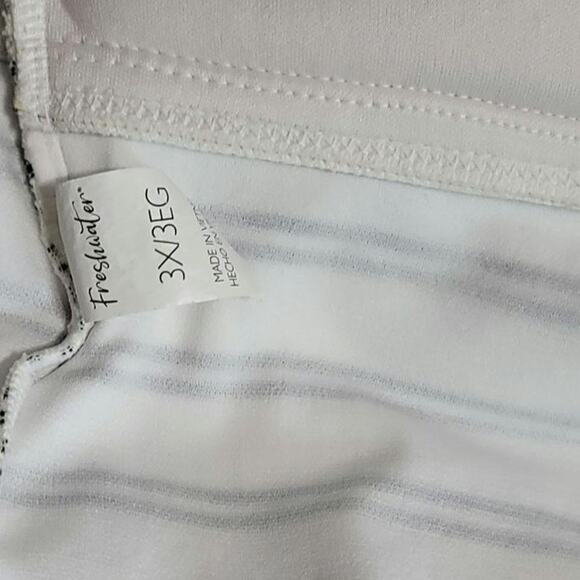 Freshwater White Black Striped Tankini Top Size 3X - Picture 4 of 8